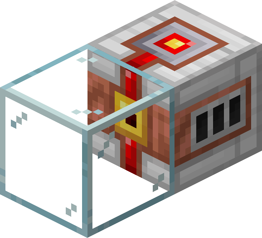 Basic Interface facing a glass block