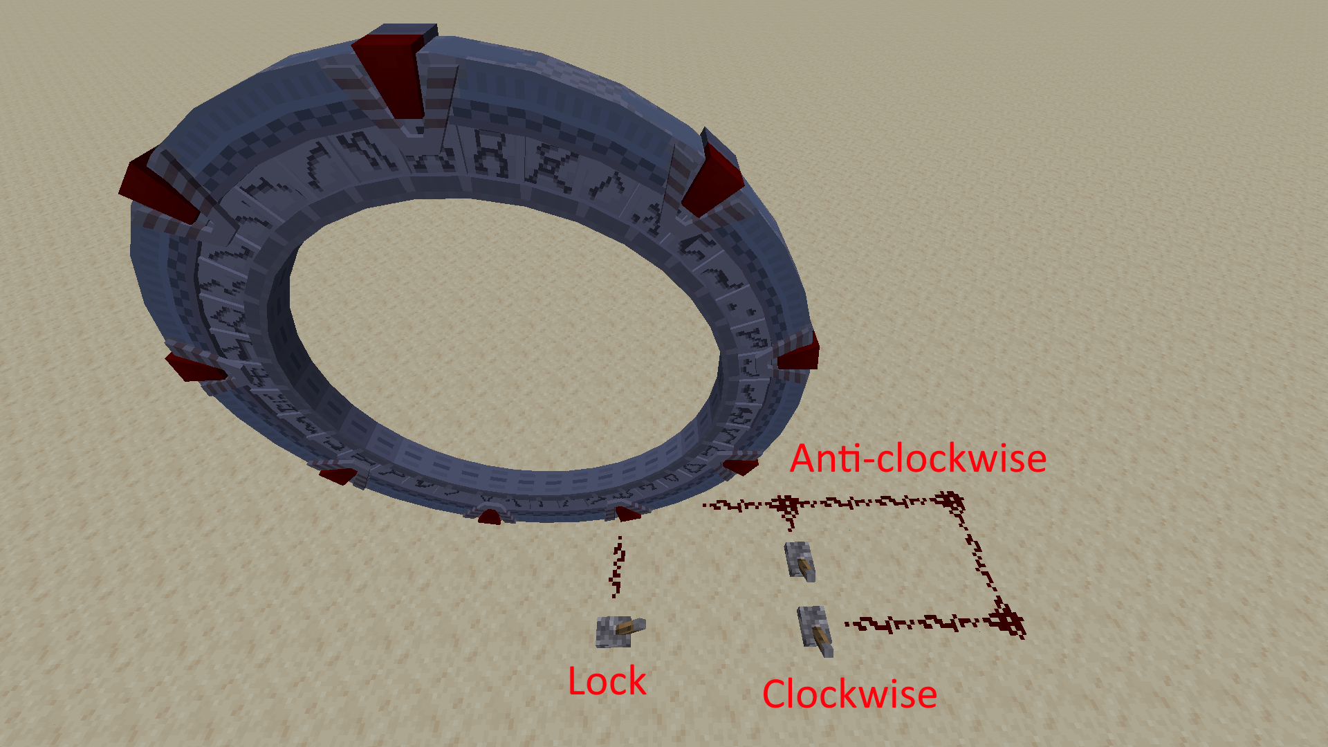 Manual redstone dialing setup